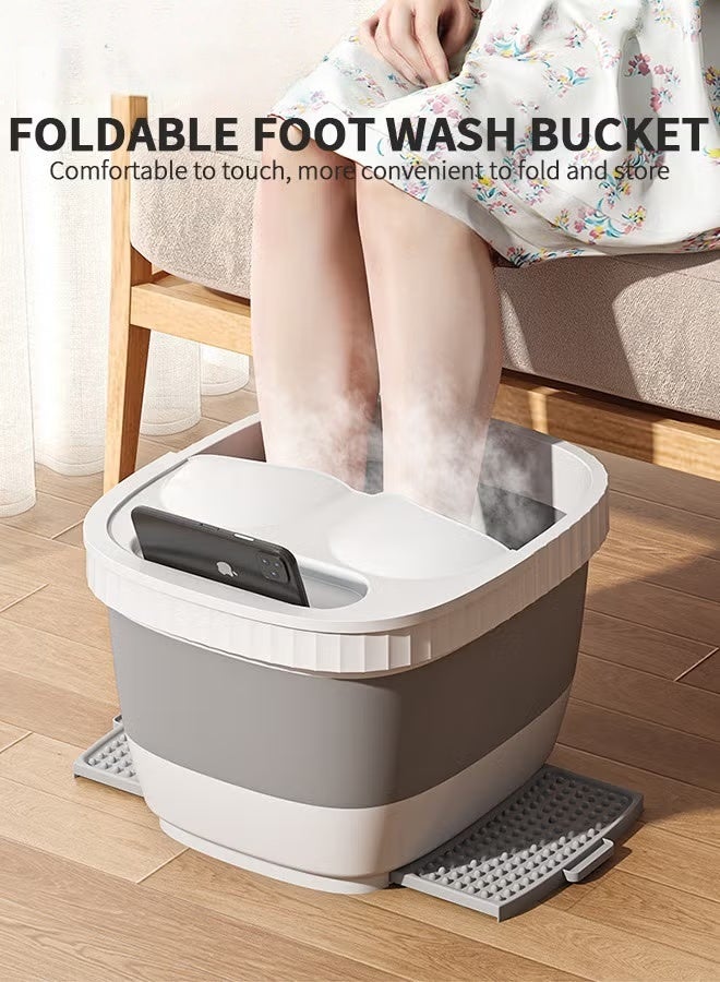 EETU Foldable Footbath Basin,Portable Foldable Footbath Basin,Portable Foot Soaking Tub Massager SPA Soak Tub Massage Basin With Footstool And Cover,For Pedicure MassageFoot Soaking Tub SPA Massage Basin With Footstool And Cover,For Pedicure Massage - Image 2